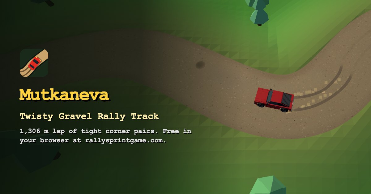 A red rally car sliding through a gravel corner on the Mutkaneva twisty rally track